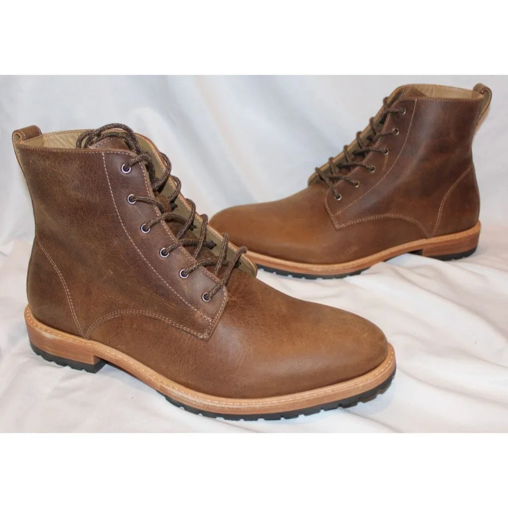 NISOLO MEN'S ALL WEATHER SUEDE BOOTS TOBACCO BROWN SZ‎ 10.5 $280 NIB